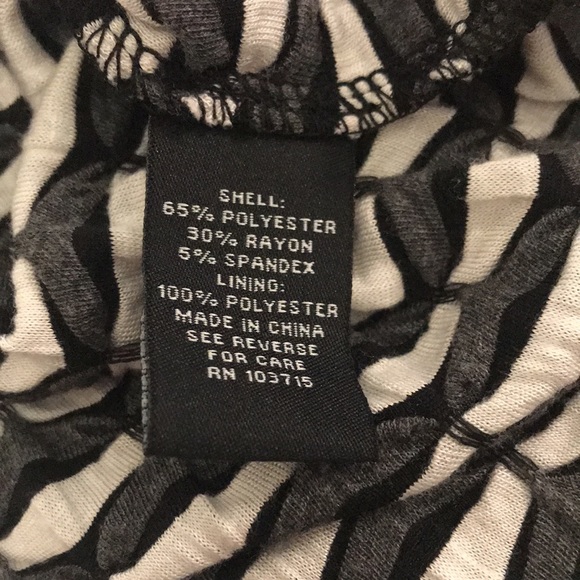 Sharagano dress sz 4 NEW stretch bodycon gray black white - Picture 8 of 8